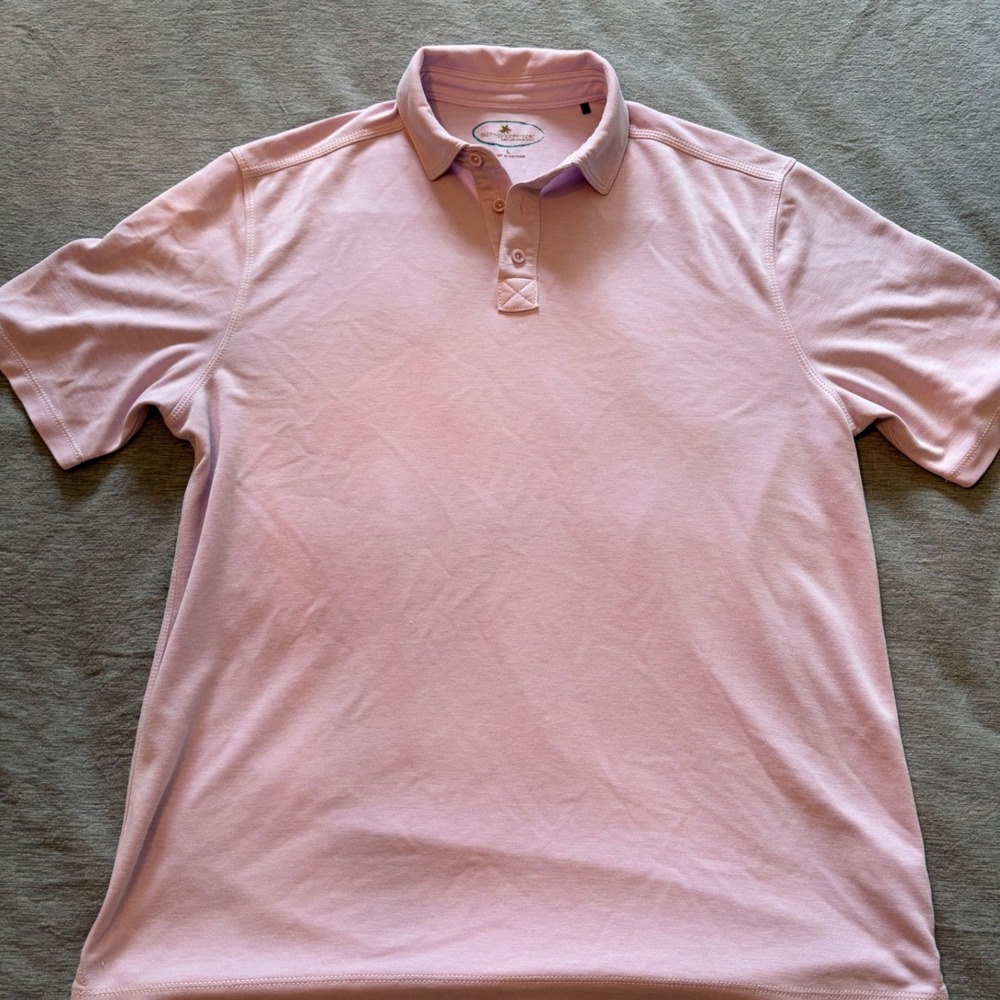 Island Republic Mens Large Pink Short Sleeve Modal Blend Polo Shirt